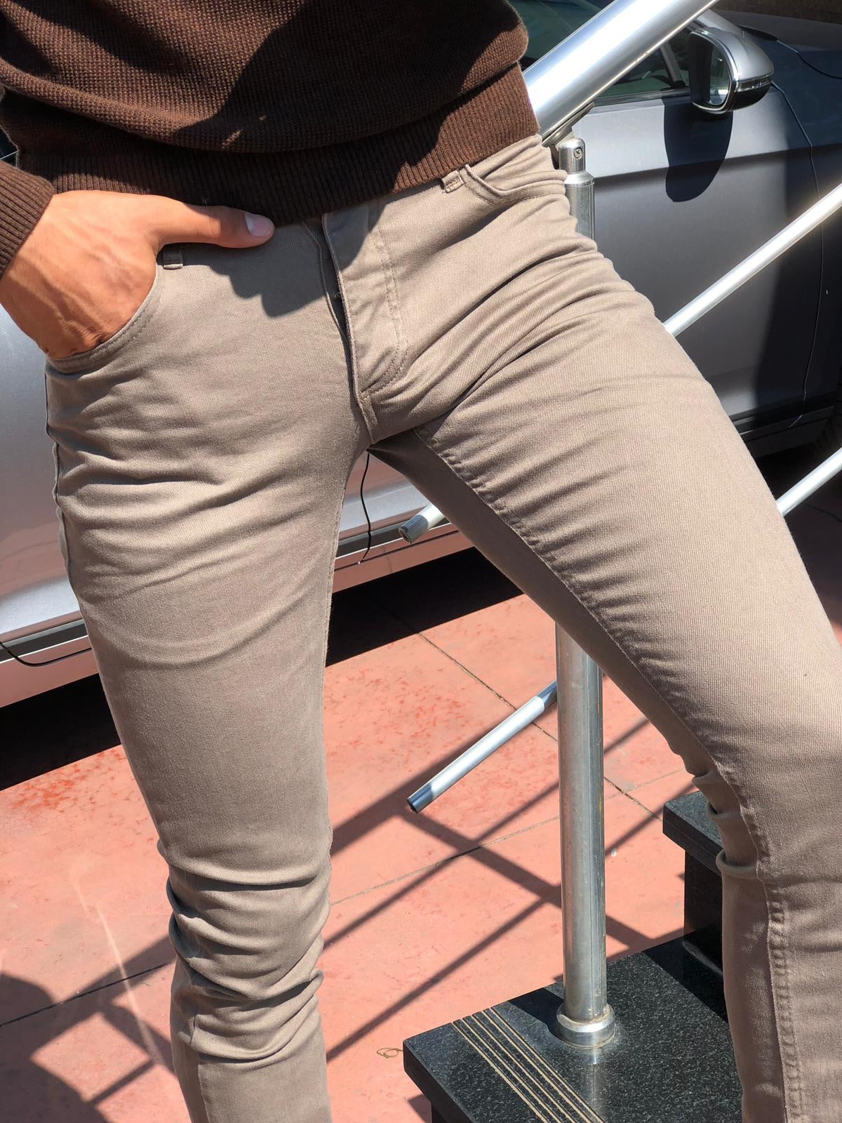 Tani Slim-fit Pants Beige-baagr.myshopify.com-Pants-BOJONI