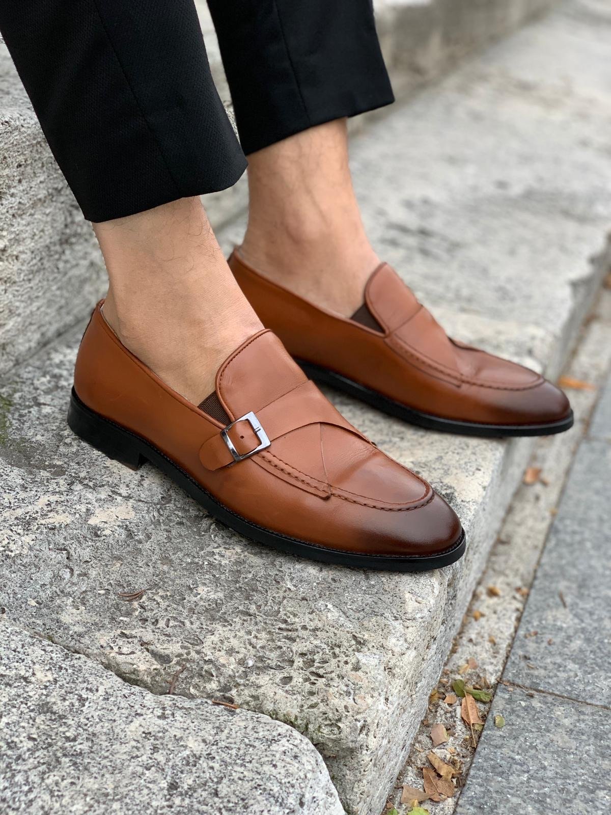 Stanoss Tan Buckle Shoes-baagr.myshopify.com-shoes2-BOJONI