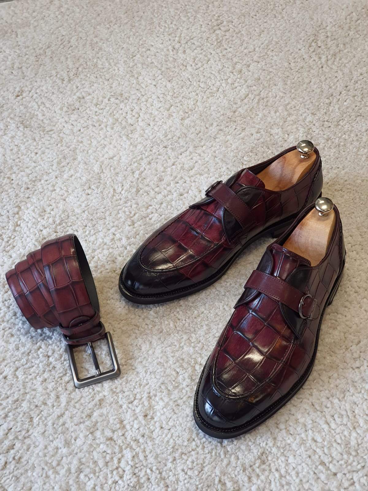 Antonio Burgundy Buckle Loafers-baagr.myshopify.com-shoes2-brabion