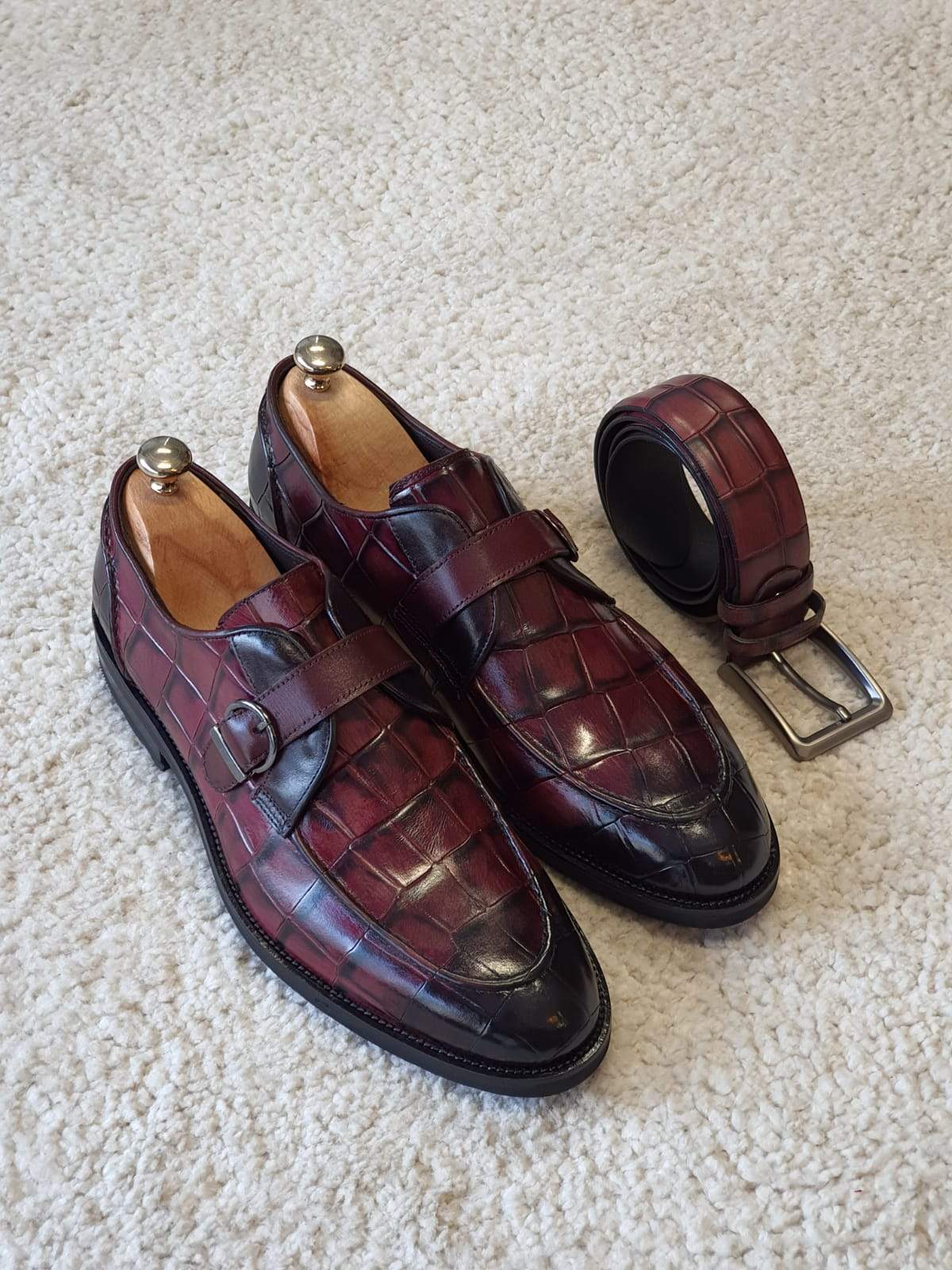 Antonio Burgundy Buckle Loafers-baagr.myshopify.com-shoes2-brabion