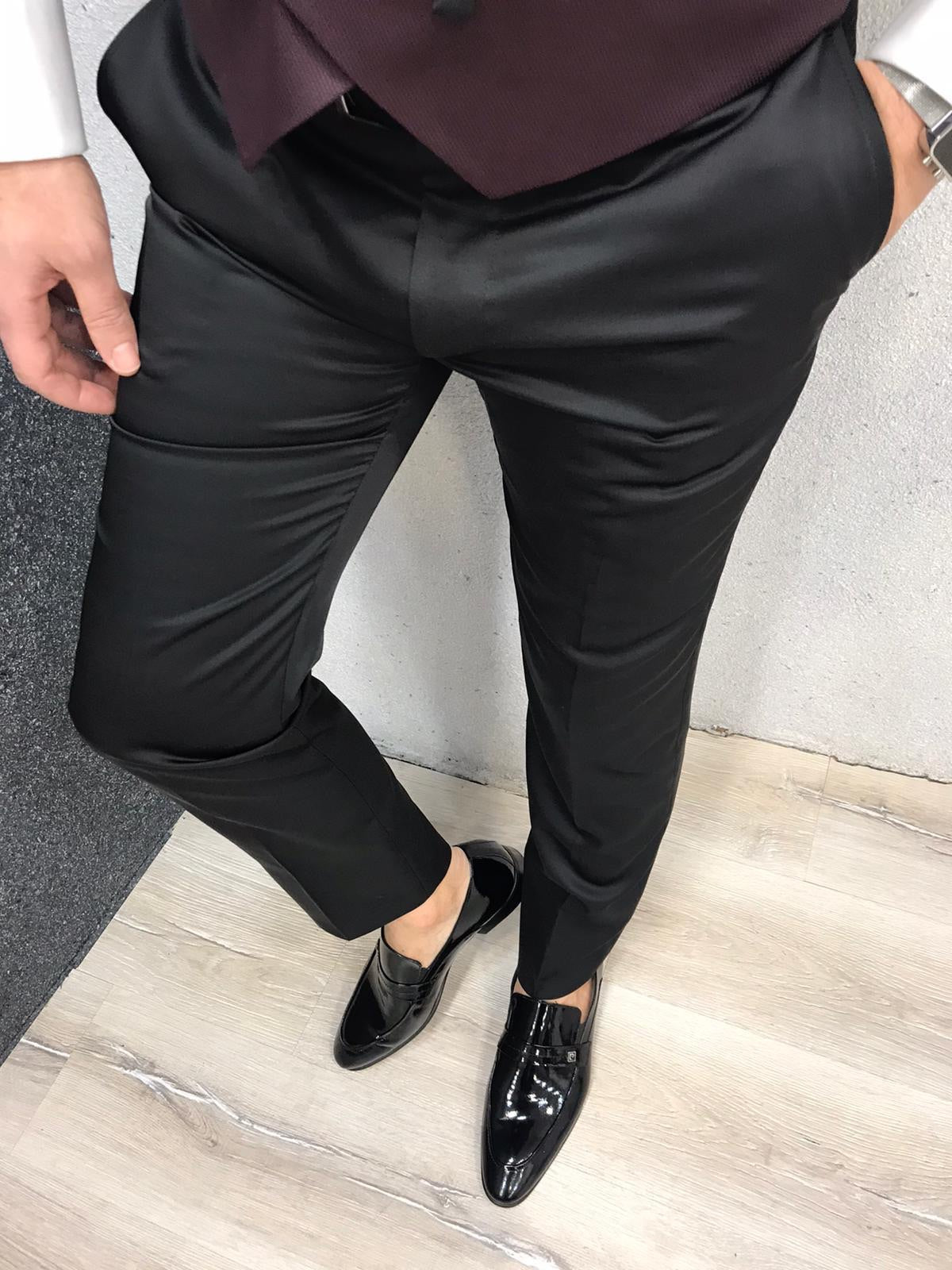 Nova Slim Fit Diamond  Black Tuxedo-baagr.myshopify.com-1-BOJONI