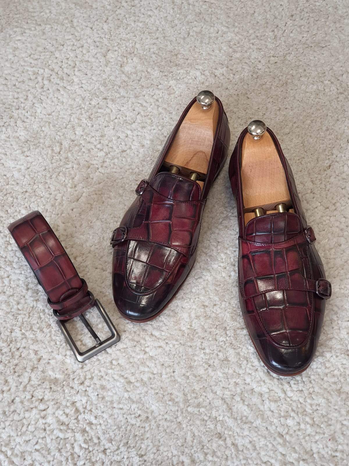 Antonio Burgundy Double Monk Strap Loafers-baagr.myshopify.com-shoes2-brabion