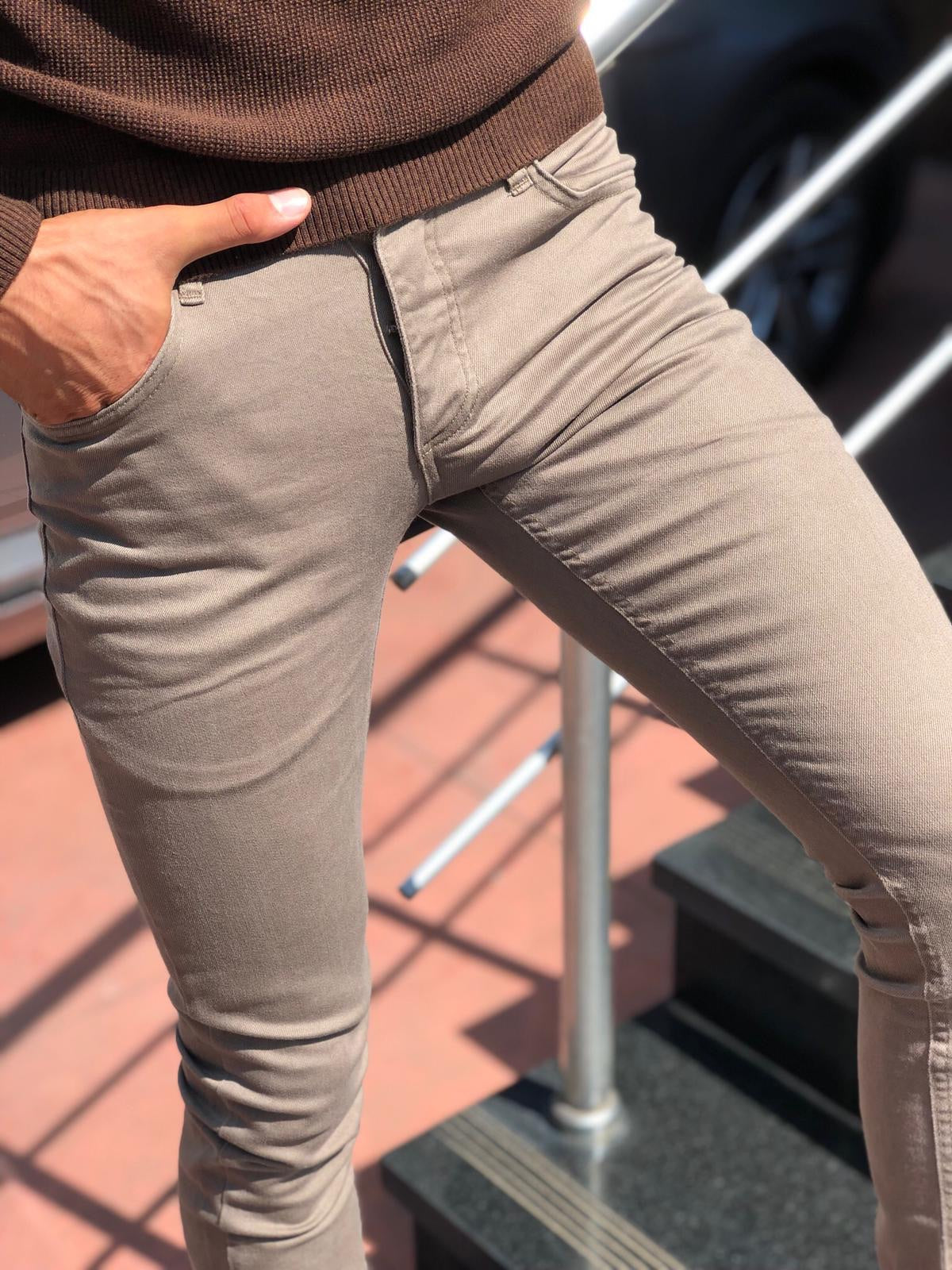 Tani Slim-fit Pants Beige-baagr.myshopify.com-Pants-BOJONI