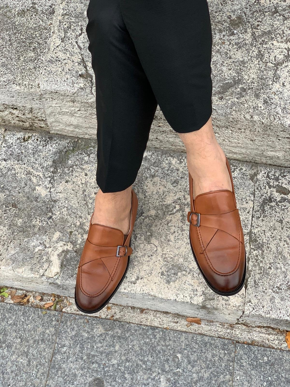 Stanoss Tan Buckle Shoes-baagr.myshopify.com-shoes2-BOJONI