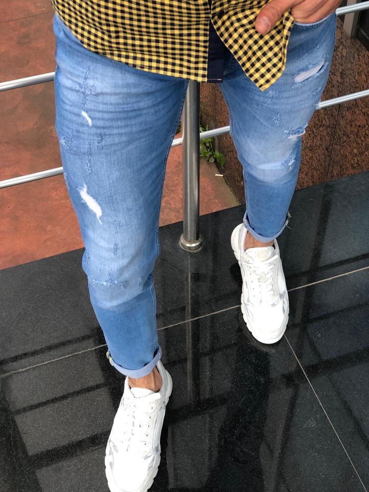 Infinite Ripped Slim Blue Jeans-baagr.myshopify.com-Pants-BOJONI