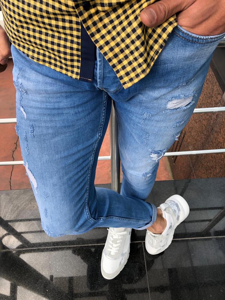 Infinite Ripped Slim Blue Jeans-baagr.myshopify.com-Pants-BOJONI