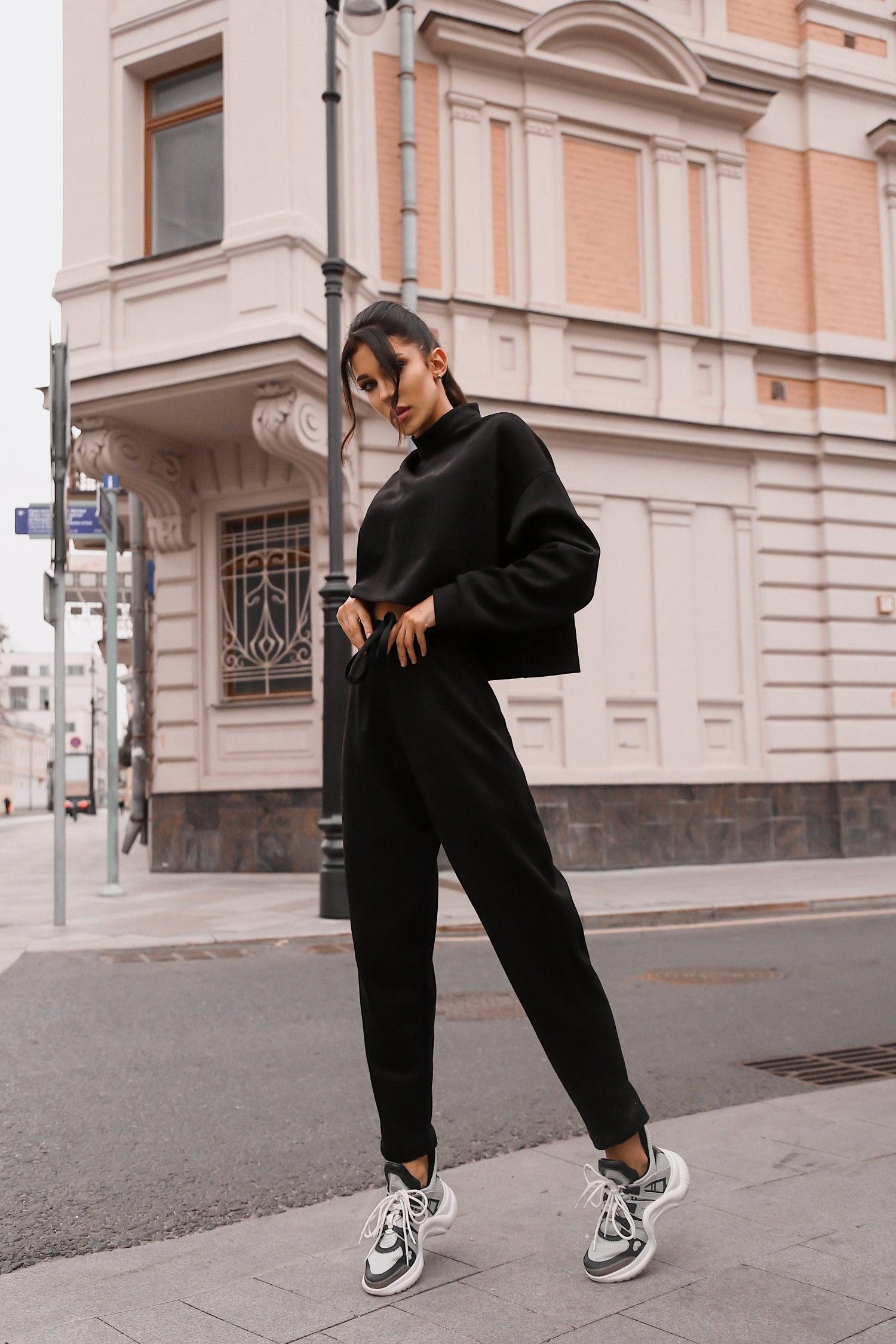 Shortened Sweatshirt Suede Suit-baagr.myshopify.com-dress.-BOJONI