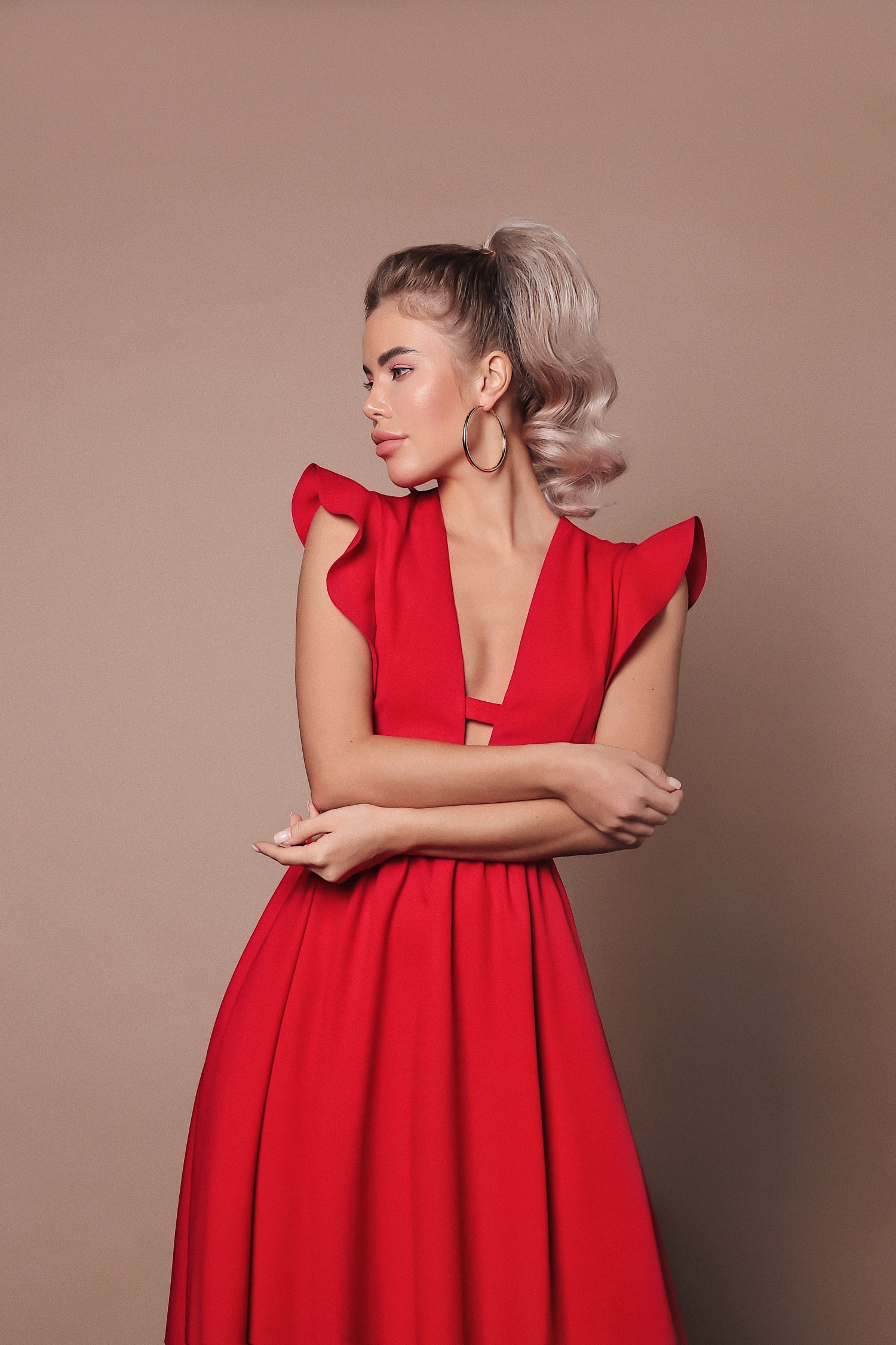 Midi Décolletage Accent Dress-baagr.myshopify.com-dress.-BOJONI