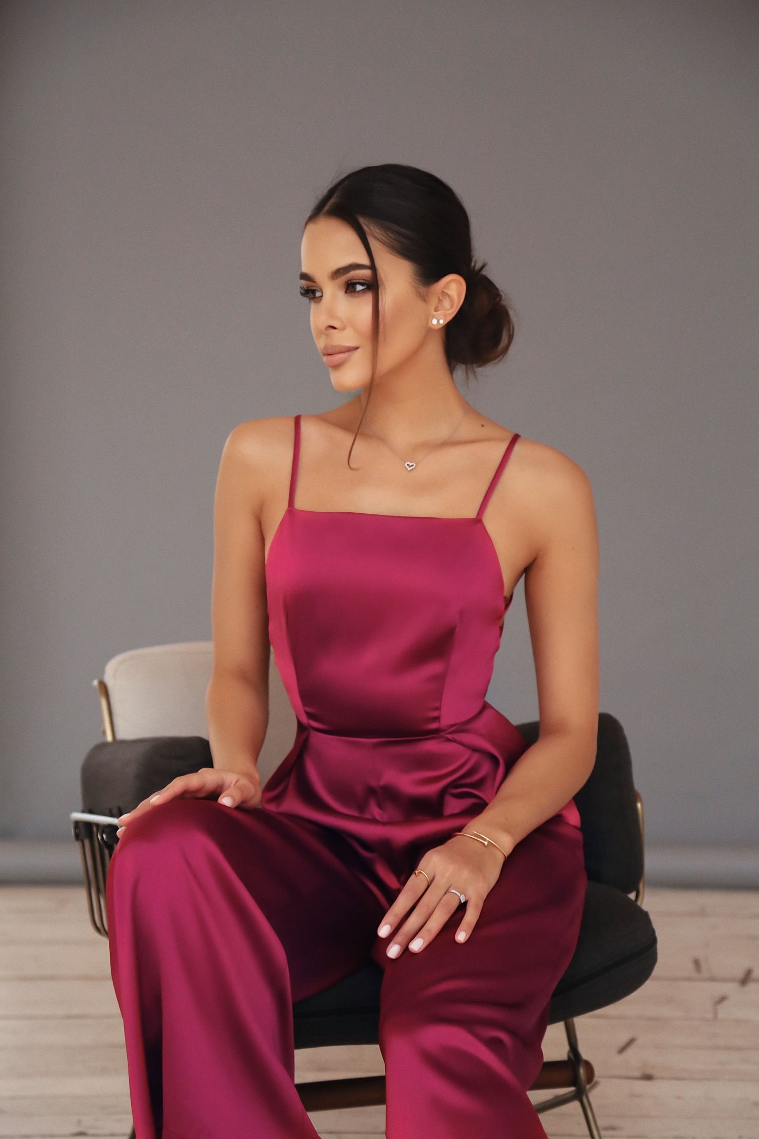 Satin Jumpsuit with Thin Straps-baagr.myshopify.com-dress.-BOJONI