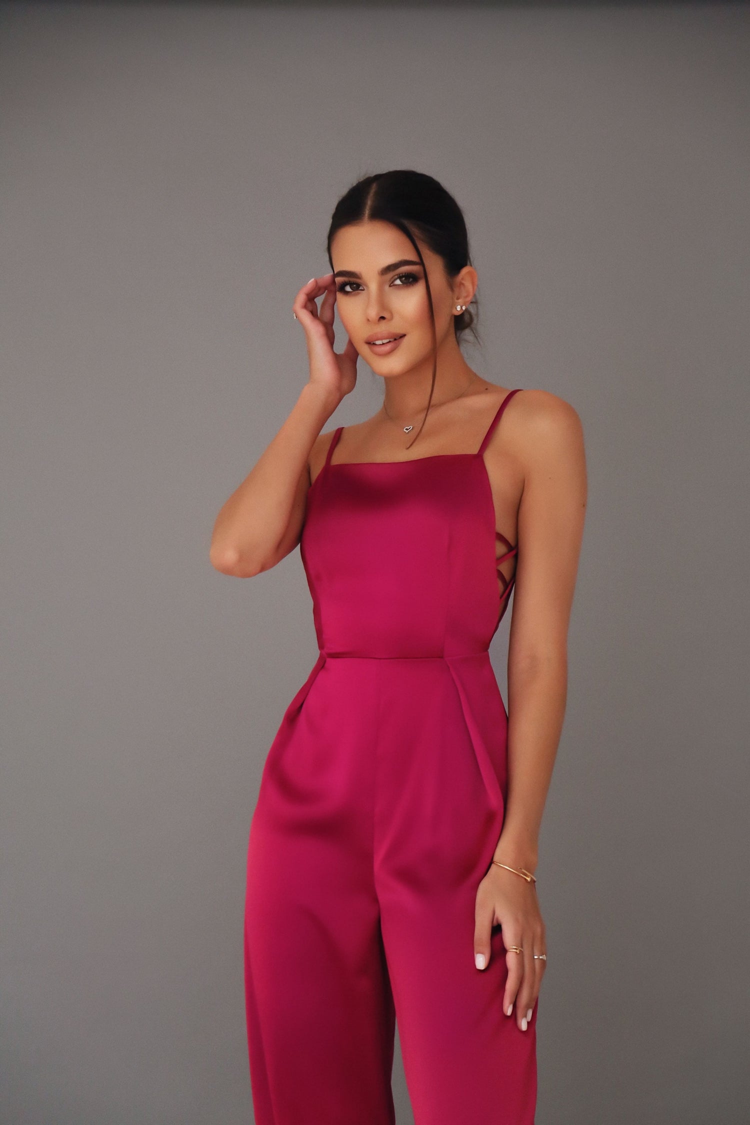 Satin Jumpsuit with Thin Straps-baagr.myshopify.com-dress.-BOJONI