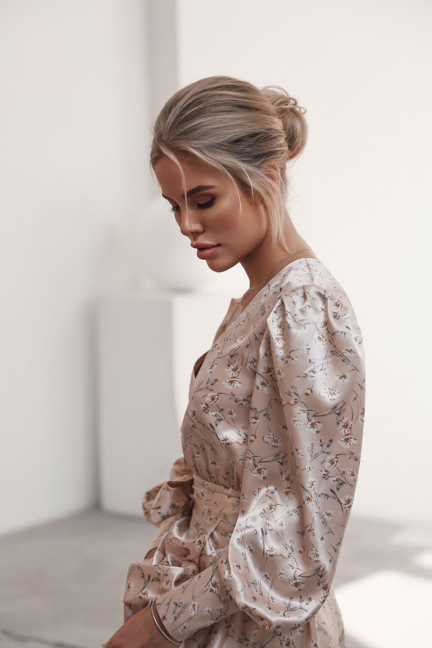 Puff Sleeve Midi Dress Pink-baagr.myshopify.com-dress.-BOJONI