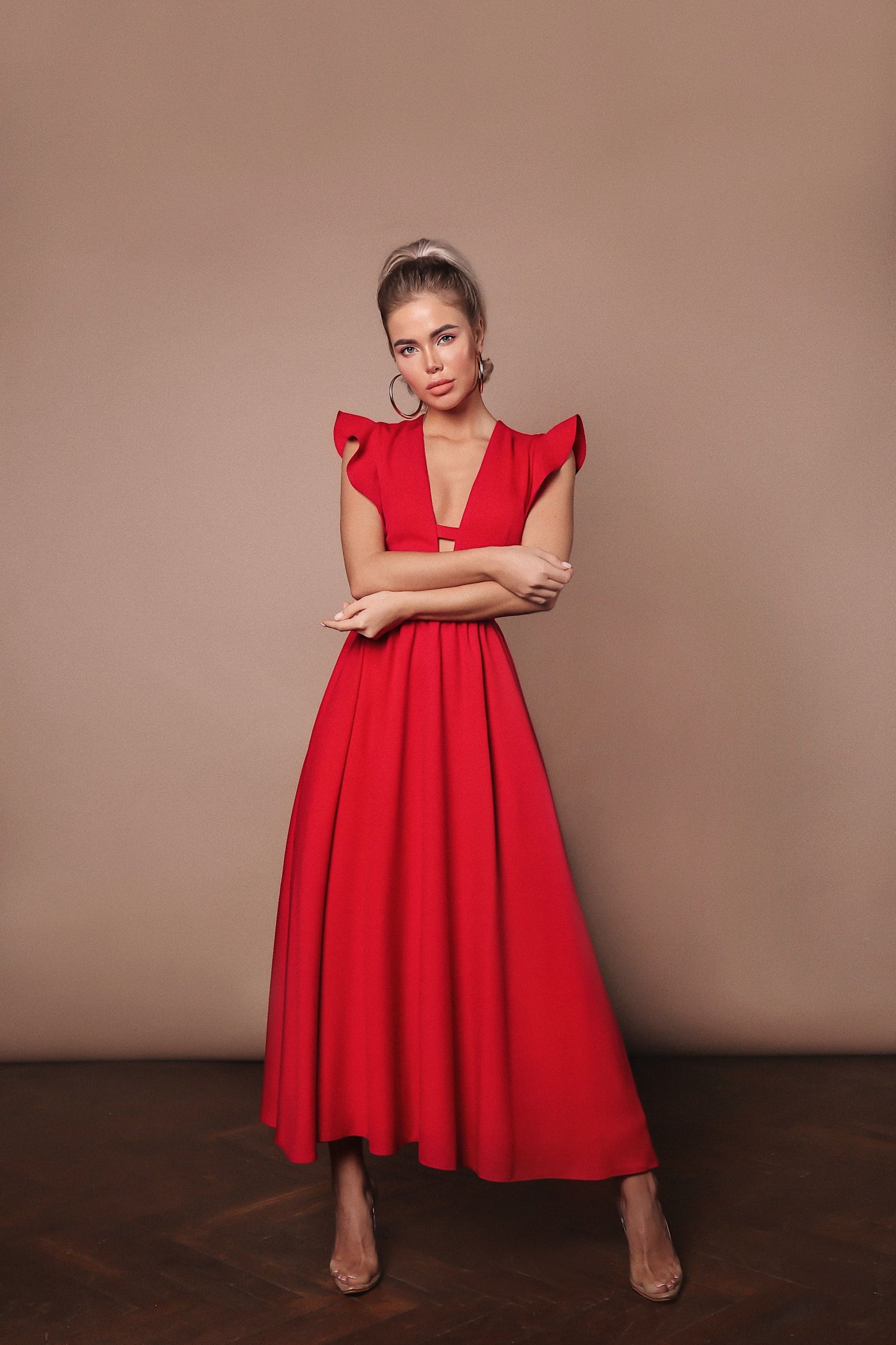 Midi Décolletage Accent Dress-baagr.myshopify.com-dress.-BOJONI