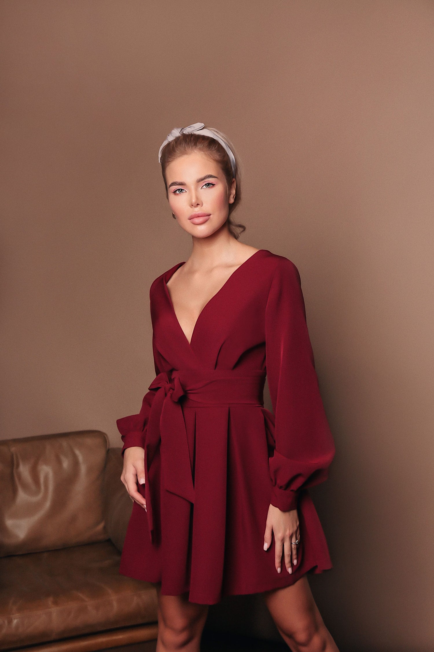 Wrap Dress With Wide Belt-baagr.myshopify.com-dress.-BOJONI