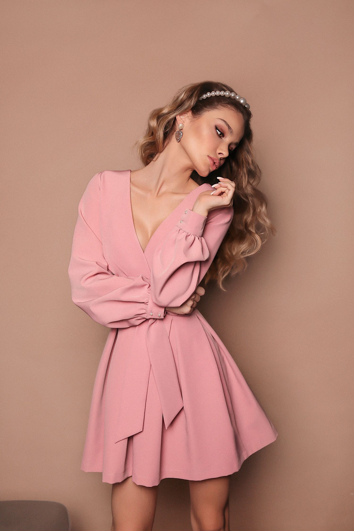 Wrap Dress With Wide Belt-baagr.myshopify.com-dress.-BOJONI