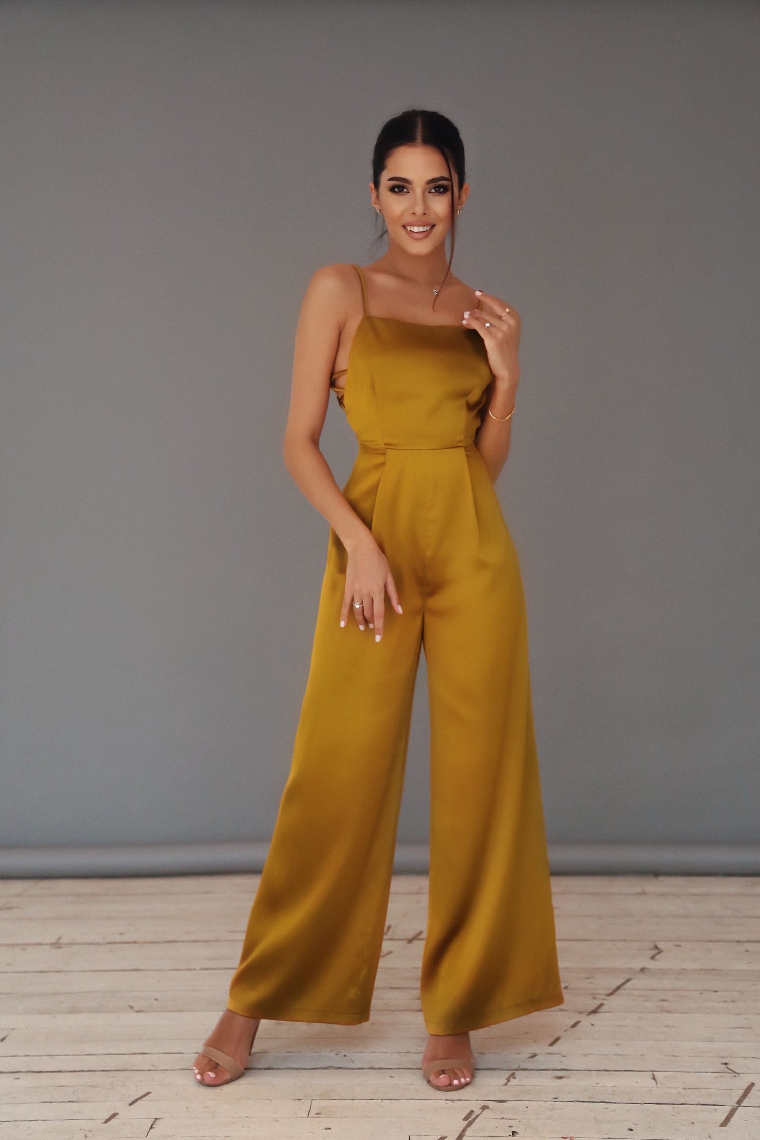 Satin Jumpsuit with Thin Straps-baagr.myshopify.com-dress.-BOJONI