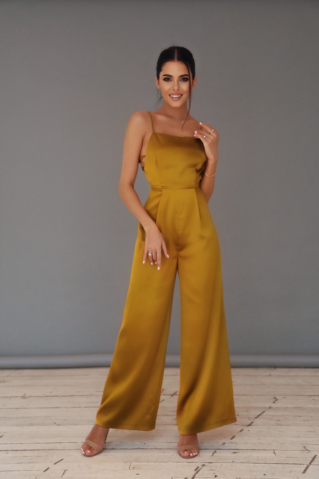 Satin Jumpsuit with Thin Straps-baagr.myshopify.com-dress.-BOJONI